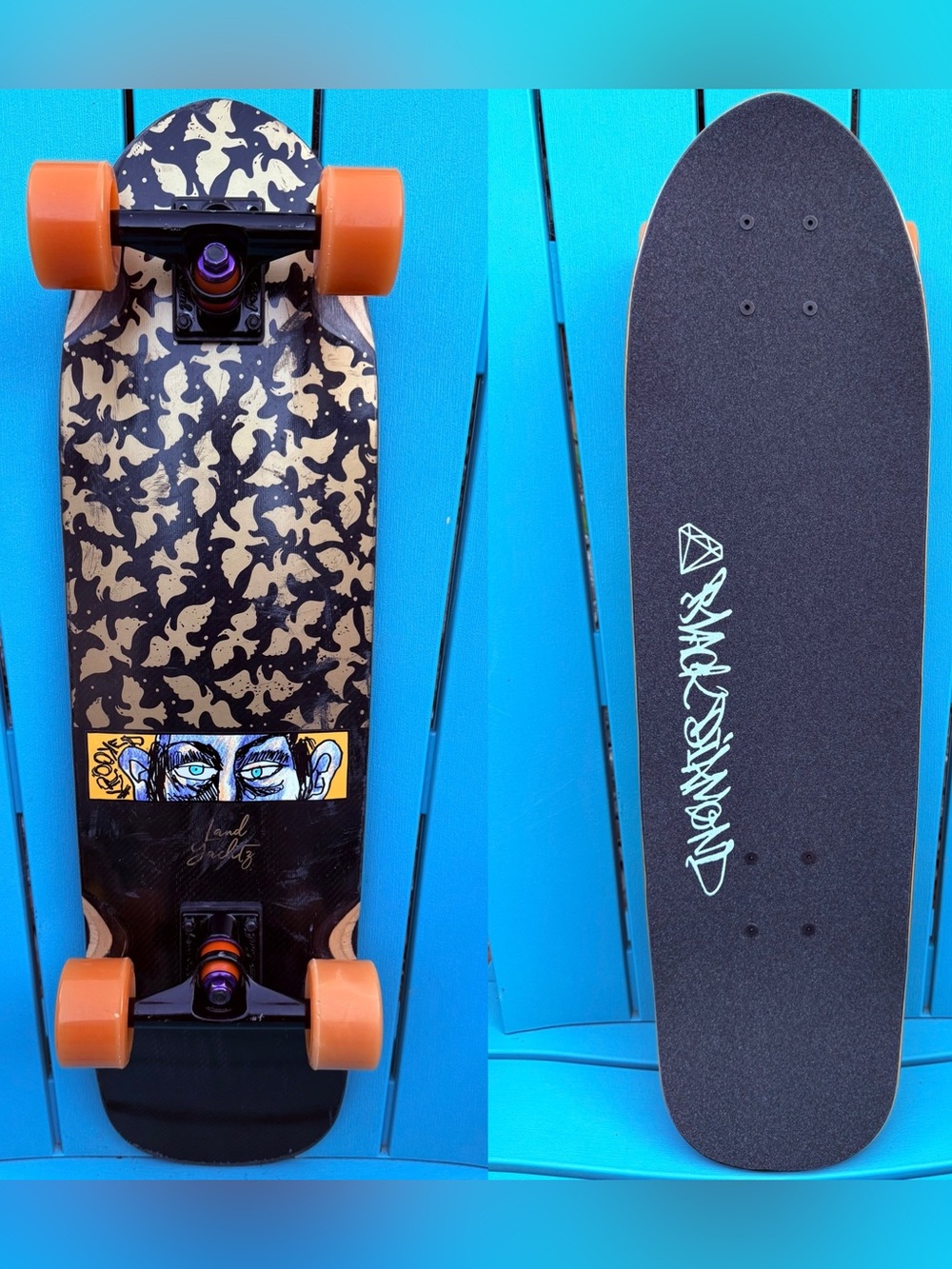 LANDYACHTZ SKATEBOARD DINGHY TURBO FLIGHT COMPLETE SKATEBOARD - 8″ X 28.5″ BLACK